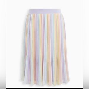 Torrid 5 Rainbow Pastel Midi Chiffon Pleated Skirt